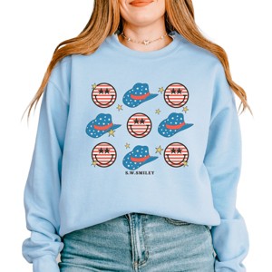 Simply Sage Market S.W.Smiley Cowgirl Smiley Sweatshirt - 1 of 4