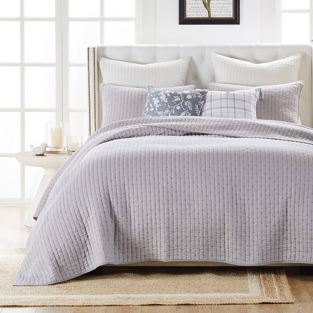 Photos - Bed Linen Full/Queen Monterrey Quilt Bedding Set Gray - Greenland Home Fashions