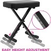 Liquid Stands Foldable Adjustable Piano Bench - X-Style Music Stool - Piano Keyboard Bench Seat for Keyboard Stand with Black Cushion Padded Bench - 2 of 4