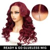 Jessie's Wig 24 Inch Body Wave Human Hair Glueless Wig 5x5 Pre Cut Lace Upgraded 99J 1 Pc/Pack - 2 of 4