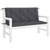 vidaXL Indoor/Outdoor Bench Cushions 2 pcs, Non-slip, Water-Repellent, Anthracite 47.2"x19.7"x2.8" - 4 of 4
