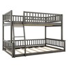 PAGED Twin XL over Queen Bunk Bed Modern Simple Wood Bed Frame with Inclined Ladder and Guardrail for Bedroom - 4 of 4