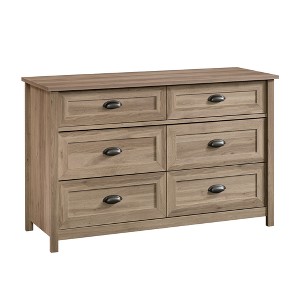 Sauder County Line Dresser Salt Oak Finish: 6-Drawer Storage, Laminated Particle Board, Adult Assembly Required - 1 of 4