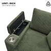 PAGED Upholstered Sofa Corduroy Chaise Lounge Sofa with Handrail Storage, Movable Ottoman, Cupholders for Living Room, Apartment - 3 of 4
