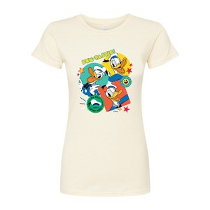 Women's - Disney - Donald Duck Sticker Look Fitted Graphic T-Shirt - 1 of 3