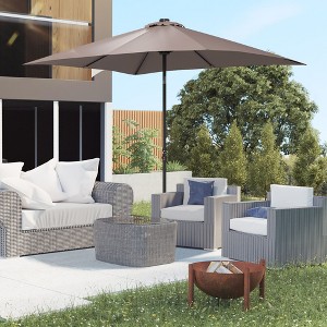 PAGED Rectangle Patio Umbrella Modern Market Umbrella with Push Button Tilt, Crank and 6 Ribs for Garden, Base Not Included - 1 of 4