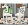HomeStock 2 Coastal Cottage X-Back Chair for Dining Room -  White, Faux Leather Seat - 3 of 3