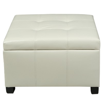 NicBex Modern 30" Square Storage Ottoman Leather Upholstered Footstools with Button Tufted for Bedroom and Living Room