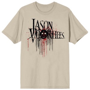 Friday The 13th Jason Voorhees Chest Print Crew Neck Short Sleeve Pelican Men's T-shirt - 1 of 3