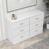 6 Drawer Dresser for Bedroom, 47" Wood Chest of Drawers with Handle, Dresser Storage Cabinet for Closet Living Room Hallway Bedroom - 2 of 4