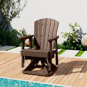 HYLEORY Adirondack Swivel Rocking Glider Chair, HDPE Resin Rocking Glider Chair - 1 of 4