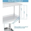48"x24" Stainless Steel Prep Table w/ Undershelf & Wheels - Heavy-Duty Commercial Worktable for Kitchens - 2 of 4
