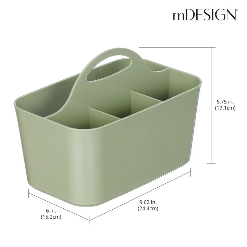 mDesign Plastic Shower Caddy Storage Organizer Basket with Handle, 3 of 7