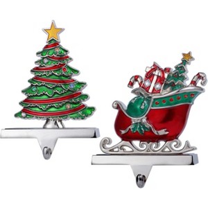 Christmas Stocking Holders for Mantel Set of 2, Stocking Hangers for Fireplace Mantelpiece Holders Stocking - 1 of 4