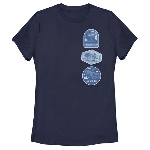 Women's Jurassic World: Dominion Destination Travel Dinosaur Badges T-Shirt - 1 of 4