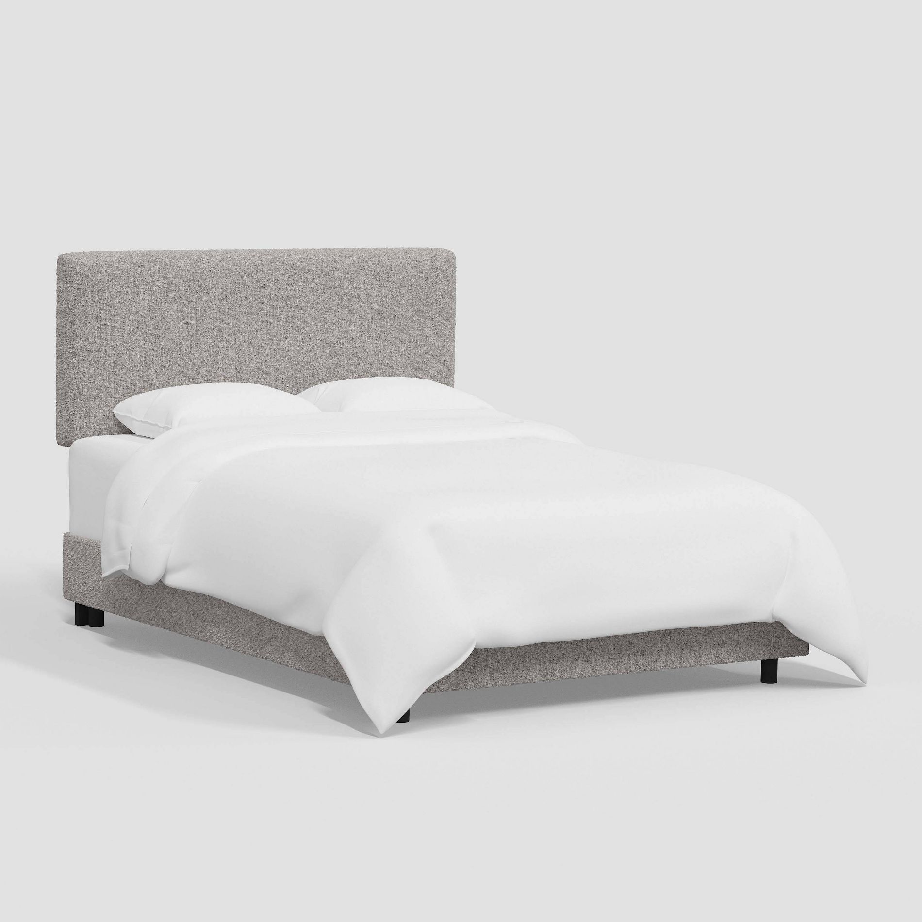 Olivia Queen Size Upholstered Square Bed in Classic Boucle Elephant - Threshold™