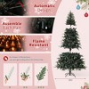 Prelit Christmas Tree, Pencil Christmas Tree w/Warm White Lights, Automatic Hinged Expansion,Foldable Metal Stand, PE & PVC Xmas Trees - 3 of 4