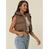 Seta T Women's High Stand Collar Lightweight Zip Puffer Crop Padded Vest - 3 of 4