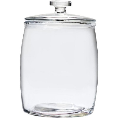 Amici Home Arlo Collection Glass Canister Cookie Jar, Food Safe, Push Top Lid and Plastic Gasket