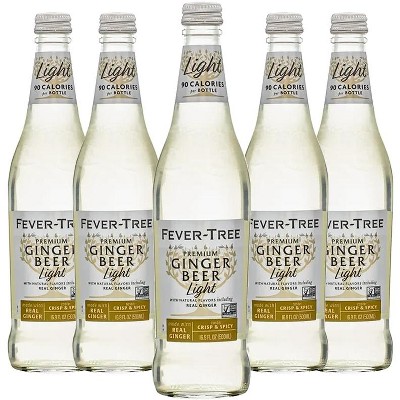 Fever Tree Light Ginger Beer- Premium Quality Mixer - Refreshing Beverage for Cocktails & Mocktails 500ml Bottles
