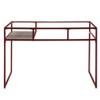 Racxily Glass Top & Red Finish Writing Desk - 4 of 4
