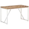 vidaXL Dining Table with Chevron Design - 47.2"x23.6"x29.9", Handcrafted from Solid Acacia and Mango Wood, Industrial Style, Assembly Required - 2 of 4