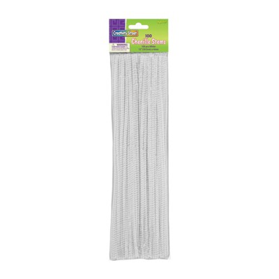 Creativity Street Regular Stems, White, 12" x 4 mm, 100 Pieces (Pack of 10)
