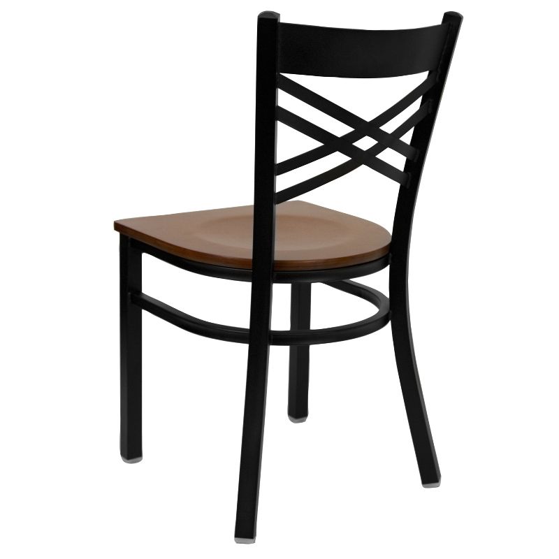 Flash Furniture Black ''X'' Back Metal Restaurant Chair, 4 of 9