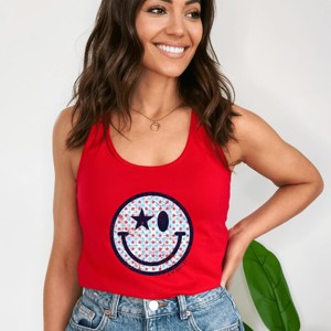 Simply Sage Market S.W.Smiley Patriotic Stars Racerback Tank - 1 of 3