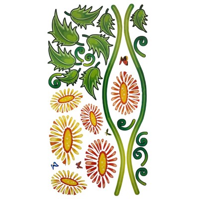 Slickblue Flourish Pile Wall Art Stickers – 13x23.5 Inch Vinyl Decals for Smooth Surfaces, Best on White Walls