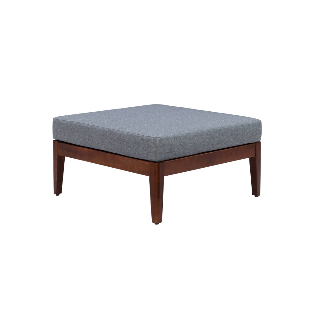 Photos - Pouffe / Bench Linon Summerlyn Acacia Wood Outdoor Ottoman Walnut  