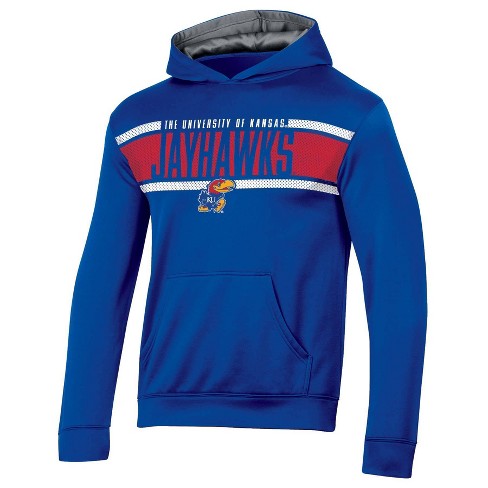 NCAA Kansas Jayhawks Boys Poly Hooded Sweatshirt XS