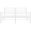 vidaXL Queen Metal Bed Frames with Headboard, Under Bed Storage, Noise Free, White, No Mattress - 4 of 4