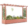 Raised Garden Bed With Trellis, Wood Planter Box With Side Trellis, Hanging Roof, and Drainage Holes, for Climbing Plants, Vines, Flowers - 2 of 4