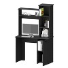 Vynxaria Computer Desk with Hutch - 3-Tier Storage Shelves, 38.7"W x 17.7"D - 3 of 4