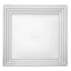 Smarty Had A Party 12" x 12" Clear Square with Groove Rim Plastic Serving Trays (24 Trays)