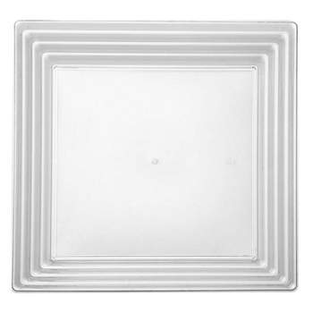 Smarty Had A Party 12" x 12" Clear Square with Groove Rim Plastic Serving Trays (24 Trays)