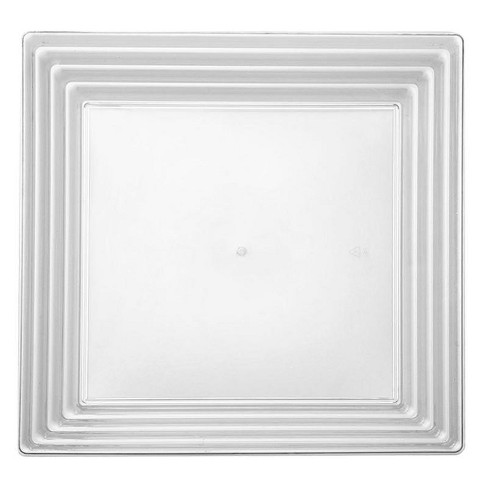 Smarty Had A Party 12" x 12" Clear Square with Groove Rim Plastic Serving Trays (24 Trays) - image 1 of 4