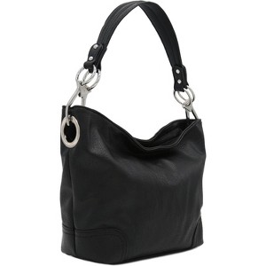 Hobo Shoulder Bag with Big Snap Hook Hardware - 1 of 4