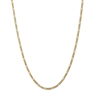 Black Bow Jewelry 3.25mm 14k Yellow Gold Solid Flat Figaro Chain Necklace - 1 of 4