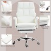TiramisuBest PU Leather White Office Chair with Footrest, Reclining, Swivel, Adjustable Height & 155¡ã Recline - 4 of 4