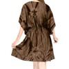 LA LEELA Women's House Daily Routine Evening Wear Vacation Casual Dailywear Holiday Relaxed Fit Caftan Short Loungewear 2X-3X Brown, Tie Dye Design - 4 of 4