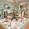 Floral Rugs for Living Room Bedroom Soft Washable Rug Scalloped Edge Plaid Pattern Area Rug Non-Slip Low Pile Rug - 2 of 4