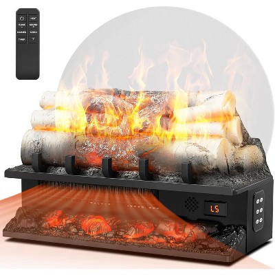 ZAFRO Electric Fireplace Log Heater 750W/1500W, 20" Electric Fireplace Insert Log Set, Adjustable FlameBrightness&Speed,8H Timer