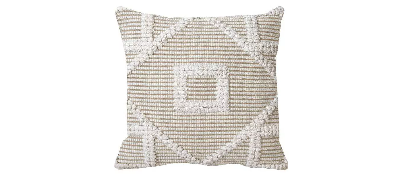 Square Diamond Pillow - Opalhouse™ - a lovely neutral throw pillow with boho style and perfect for modern farmhouse living rooms. #pillows #modernfarmhouse #neturaldecor #interiordesign #livingroom