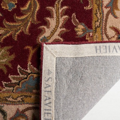 Red and Ivory Hand-Tufted Wool Runner Rug