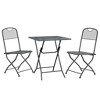 vidaXL 3 Piece Patio Dining Set Expanded Metal Mesh Anthracite - 3 of 4