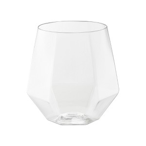 Smarty Had A Party 12 oz. Clear Hexagonal Stemless Plastic Wine Goblets - 32 pcs - 1 of 4