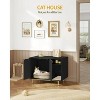 LunaLulinlk Black cat litter box fence, modern cat litter box furniture, wooden pet house - 4 of 4