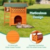 Karl Home 2-Story Wooden Feral Cat House Outdoor Indoor Kitty Houses with Door & Stairs & Weatherproof Roof - 3 of 4